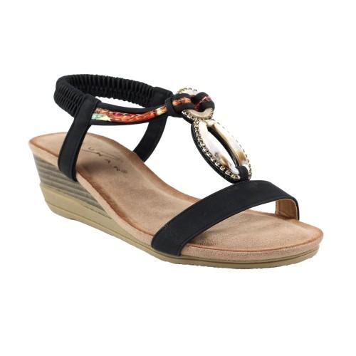 Lunar Womens/Ladies Genoa Wedge Sandals