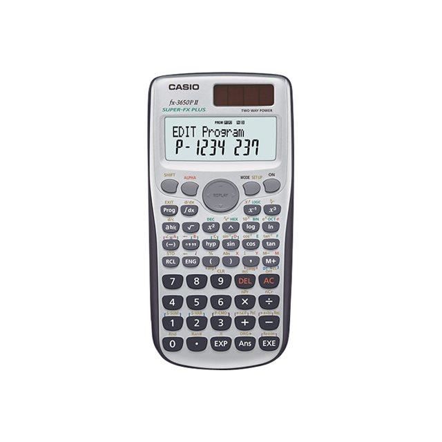 Scientific Calculator - Casio - FX-3650P II - 10 Digits + 2 Exponents - Solar Panel - Battery
