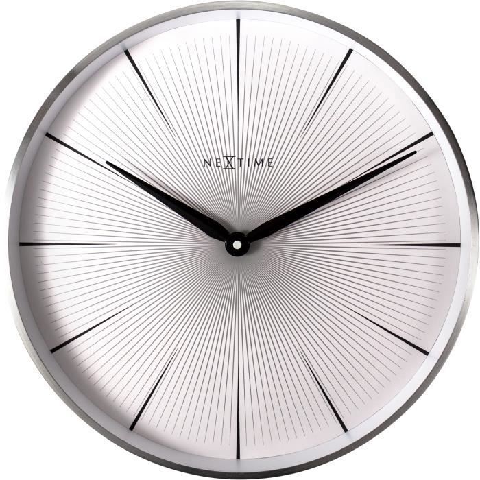 Wall Clock - NeXtime - 2 Seconds - Ø 40 Cm - Metal - White