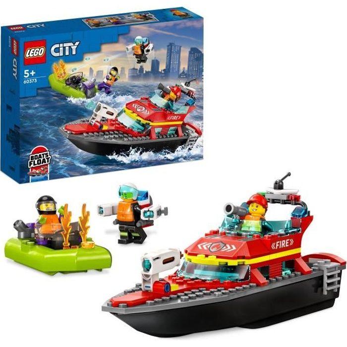 LEGO® City 60373 The Firefighters' Rescue Boat, Floating Toy, Jetpack and Minifigures
