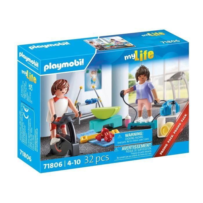 PLAYMOBIL 71806 Athletes and Fitness Equipment, Bicycle and Dumbbells, My Life, 32 Pieces, From 4 Years