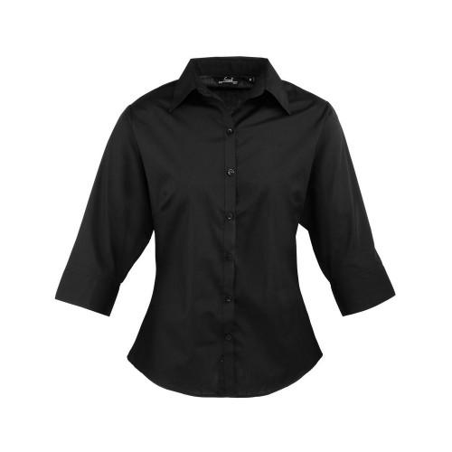 Premier Womens/Ladies Poplin 3/4 Sleeve Shirt