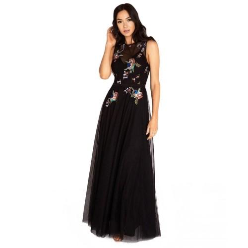 Little Mistress Womens/Ladies Hallie Sequin Embroidered Maxi Dress