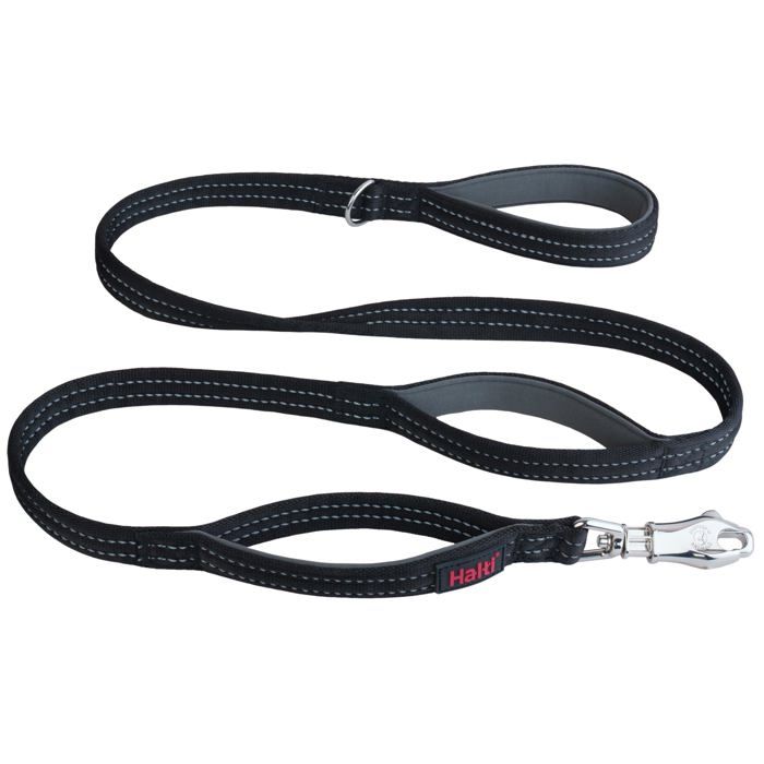 Dog Safety Leash - Halti - 1.5 M Length - Black - Ultra-Strong Clip - Reflective Stitching