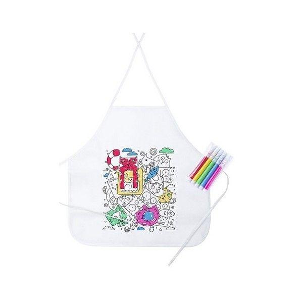 Coloring Kitchen Apron for Children with 5 Markers