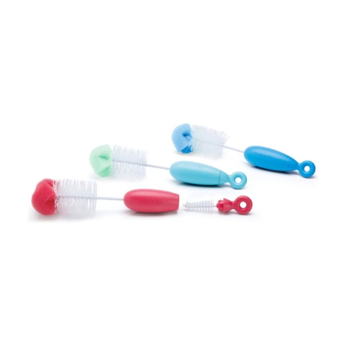 Duo Bottle and Teat Brush - Suavinex - Simplifies Cleaning - Blue and White - Adult - Unisex