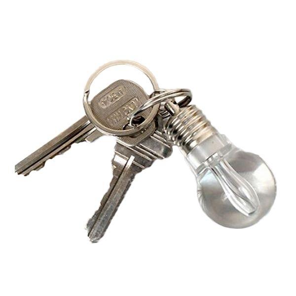 Multicolor Light Bulb Shaped LED Key Ring