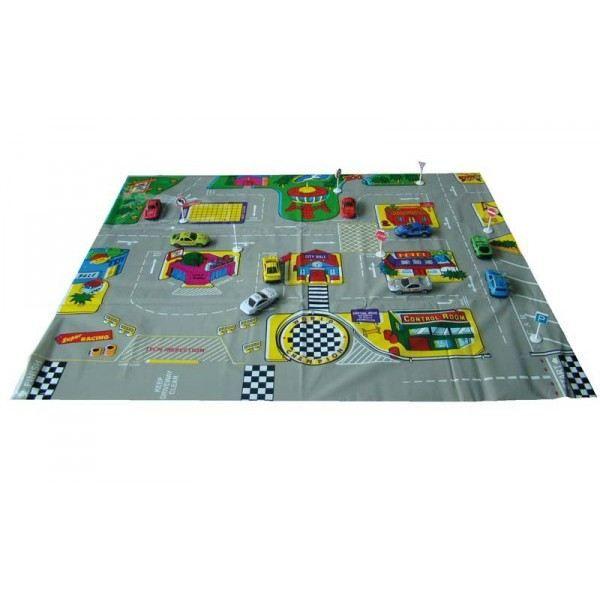 9-car Suitcase and Play Mat - Brand - Model - For Children Aged 3 and Over - Red or Blue