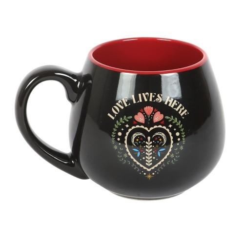 Something Different Love Lives Here Folk Heart 500ml Mug