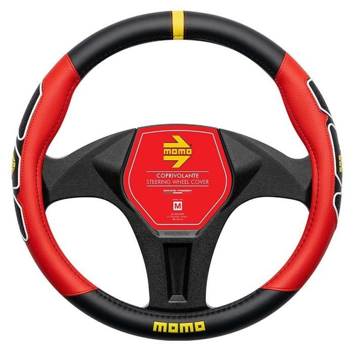Steering Wheel Cover - Momo - 38.5 Cm - Red - PVC - Car