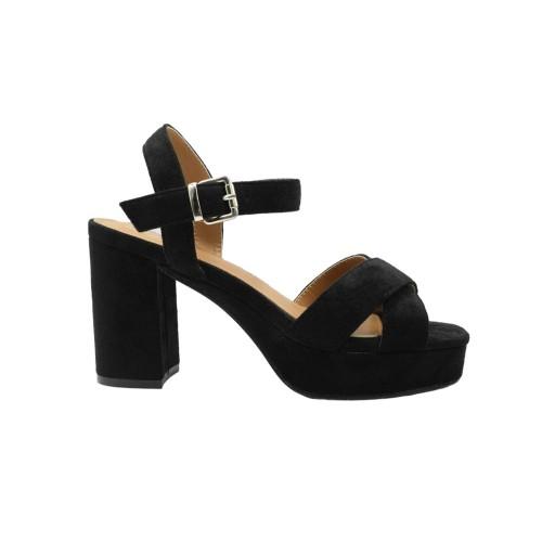 Where's That From Womens/Ladies Marcia Suede Strappy Wide Platform Block High Heels