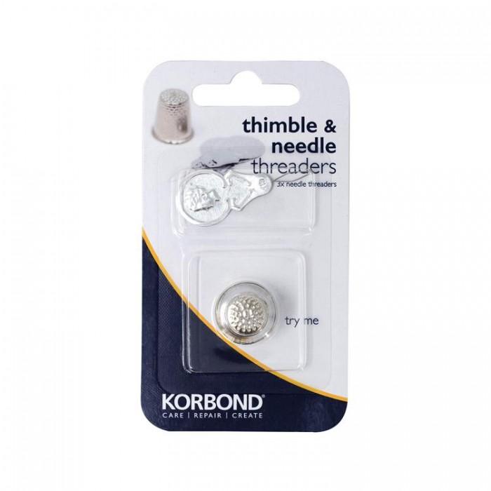 Korbond Thimble & 3 X Needle Threaders