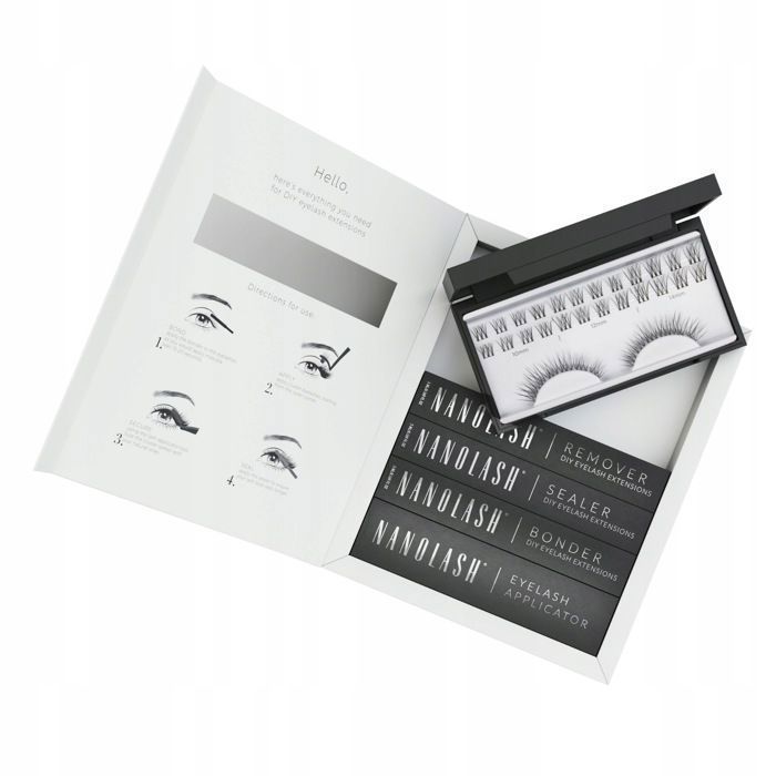 False Eyelashes - Nanolash - INNOCENT - Starter Kit - Home Application - Black Color