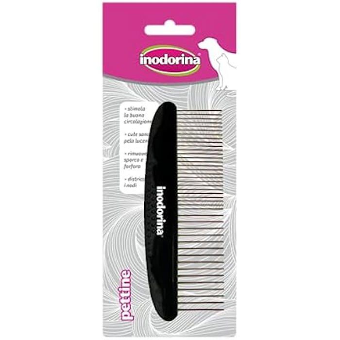 Pet Comb - INODORINA - Detangling - Wide and Close Teeth - Eliminates Knots - Coat Shine