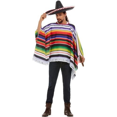 Smiffys Unisex Adult Striped Poncho