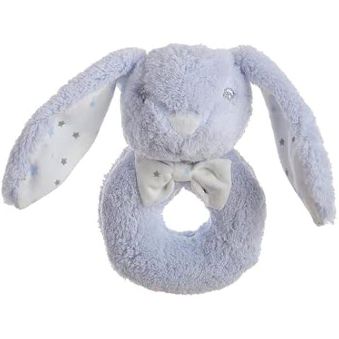 Toys - Creaciones Llopis - 25669 - Blue - 16 Cm Rabbit Rattle and 30 X 29 Cm Dou-Dou