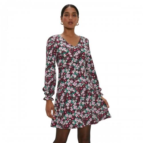 Dorothy Perkins Womens/Ladies Floral V Neck Long-Sleeved Mini Dress