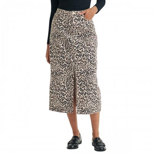 NobodyÂ´s Child Womens/Ladies Column Leopard Print Denim Midi Skirt