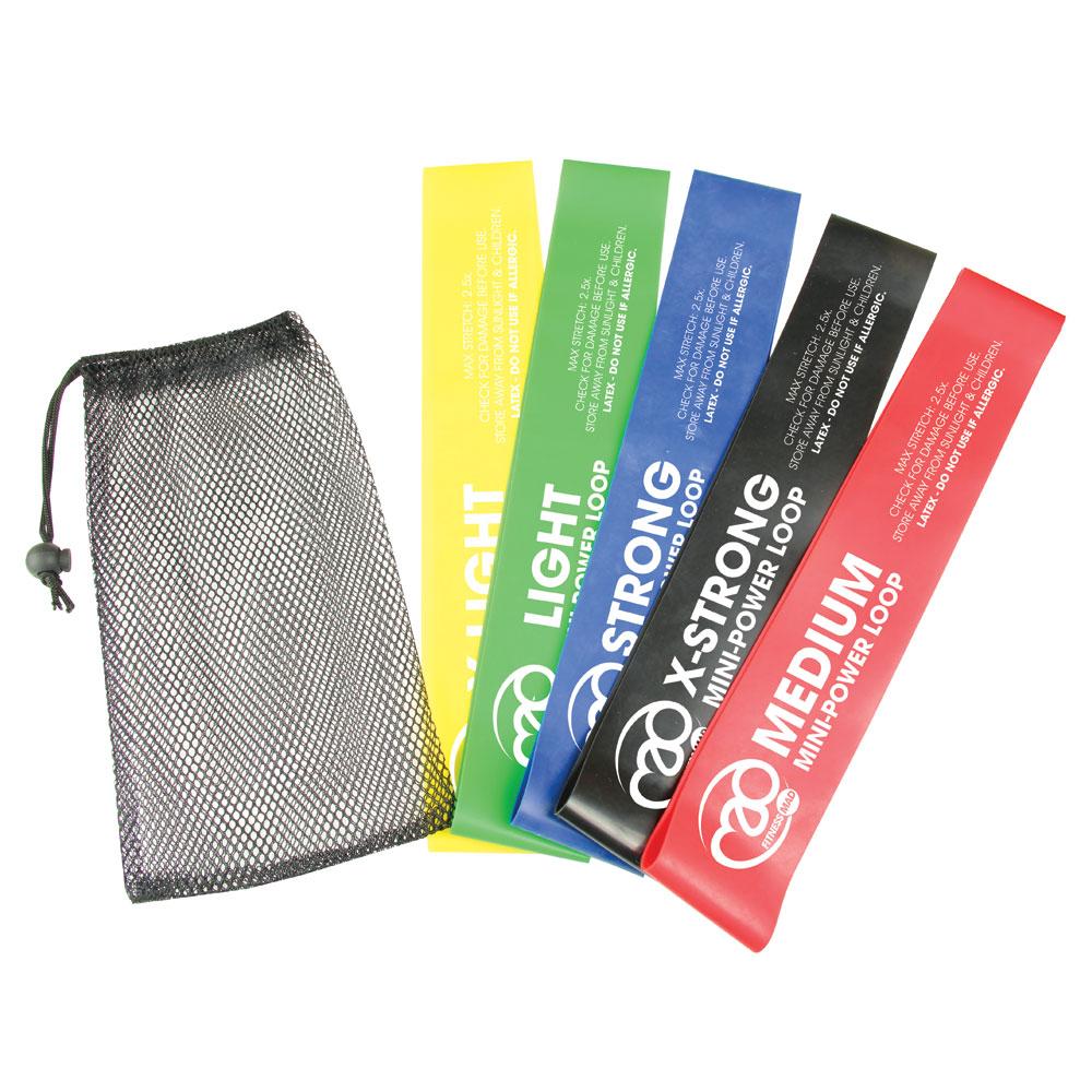 Fitness Mad Mini Power Resistance Band Set (Pack of 5)